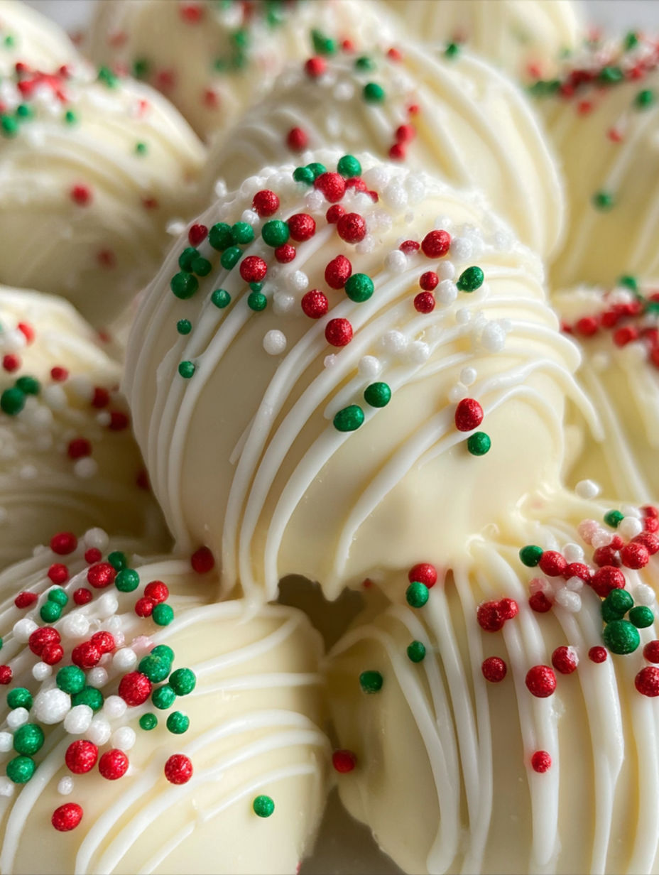 A close up of a white and green frosted cake.