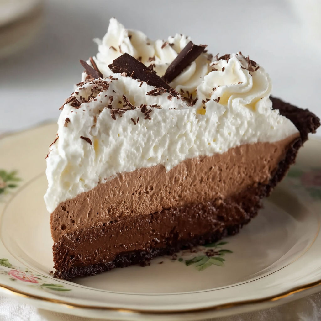 A slice of Mississippi Schokoladentorte on a plate.