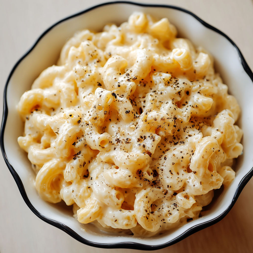 A bowl of mac and cheese.