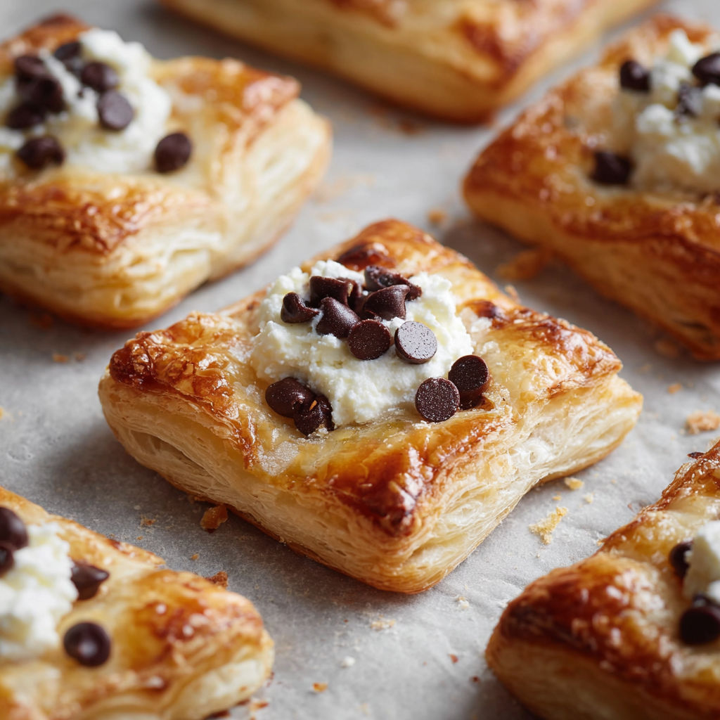 A close up of a pastry with chocolate and white topping.