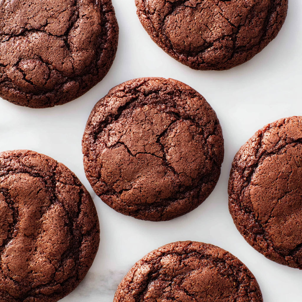A plate of chocolate cookies.