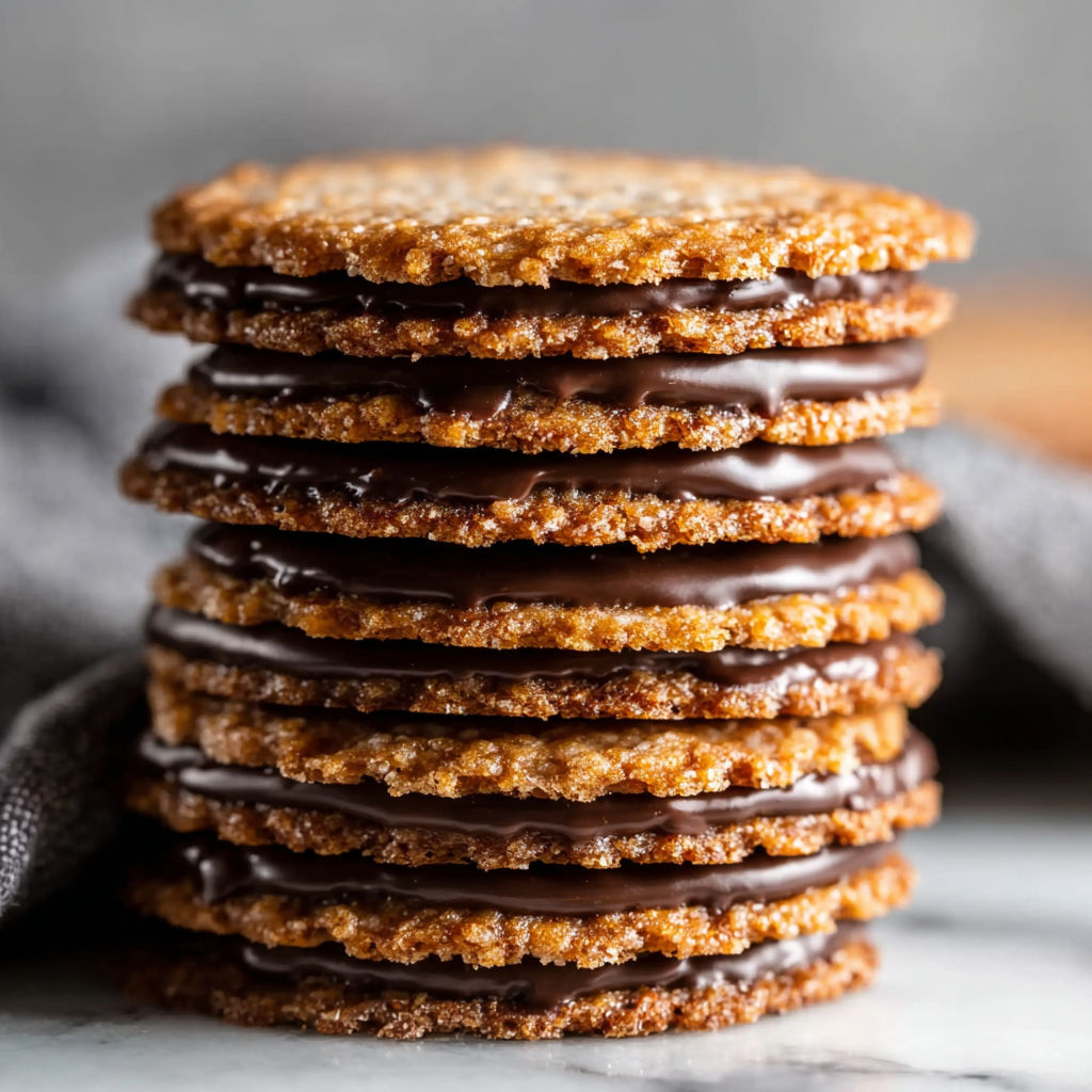 A stack of chocolate chip cookies.