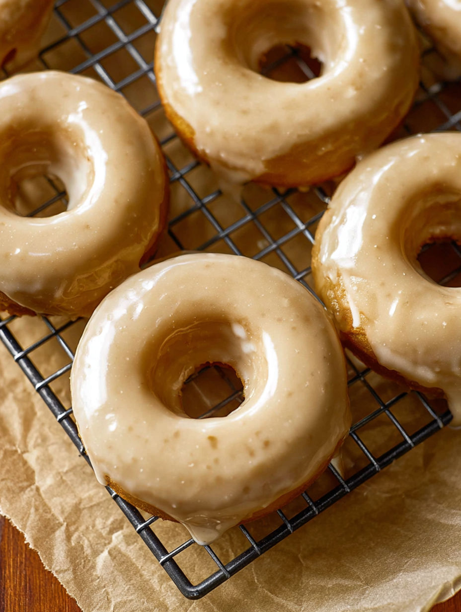A tray of glazed donuts.