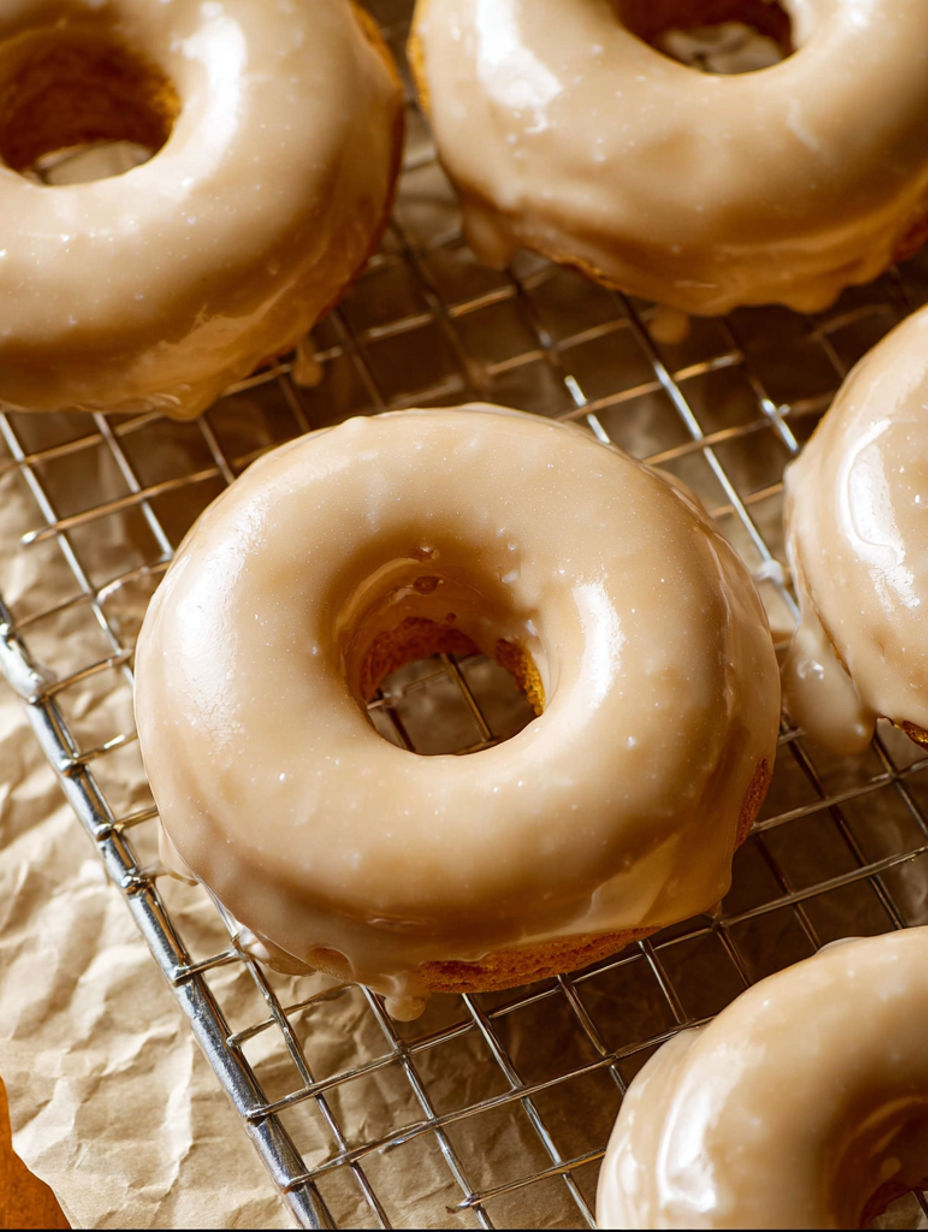 A tray of glazed donuts.