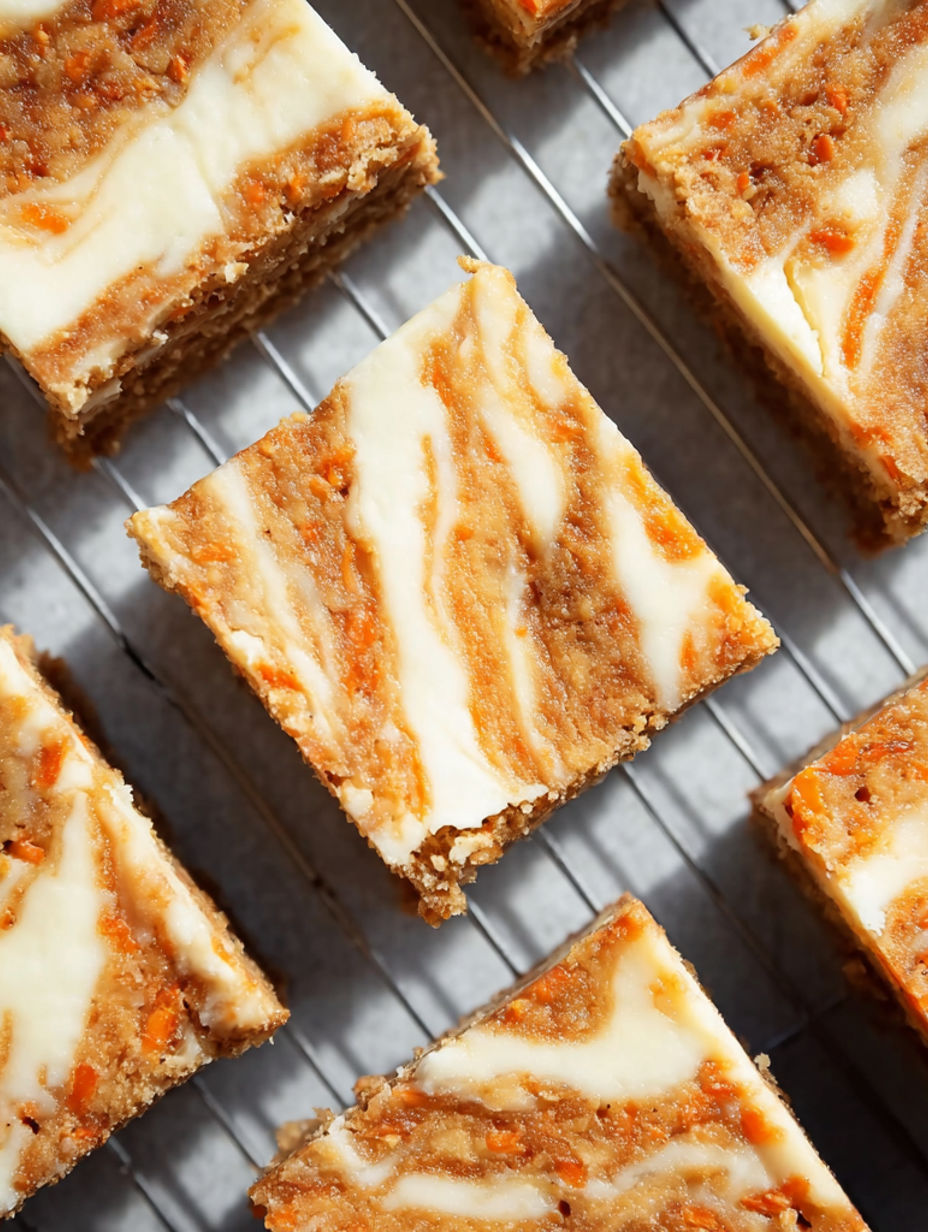 A close up of a piece of cake with orange and white stripes.