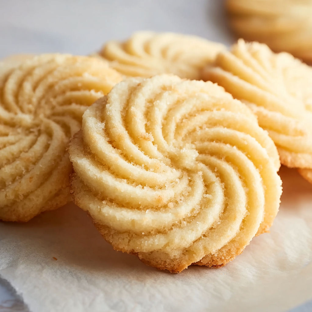 A stack of soft butter cookies.