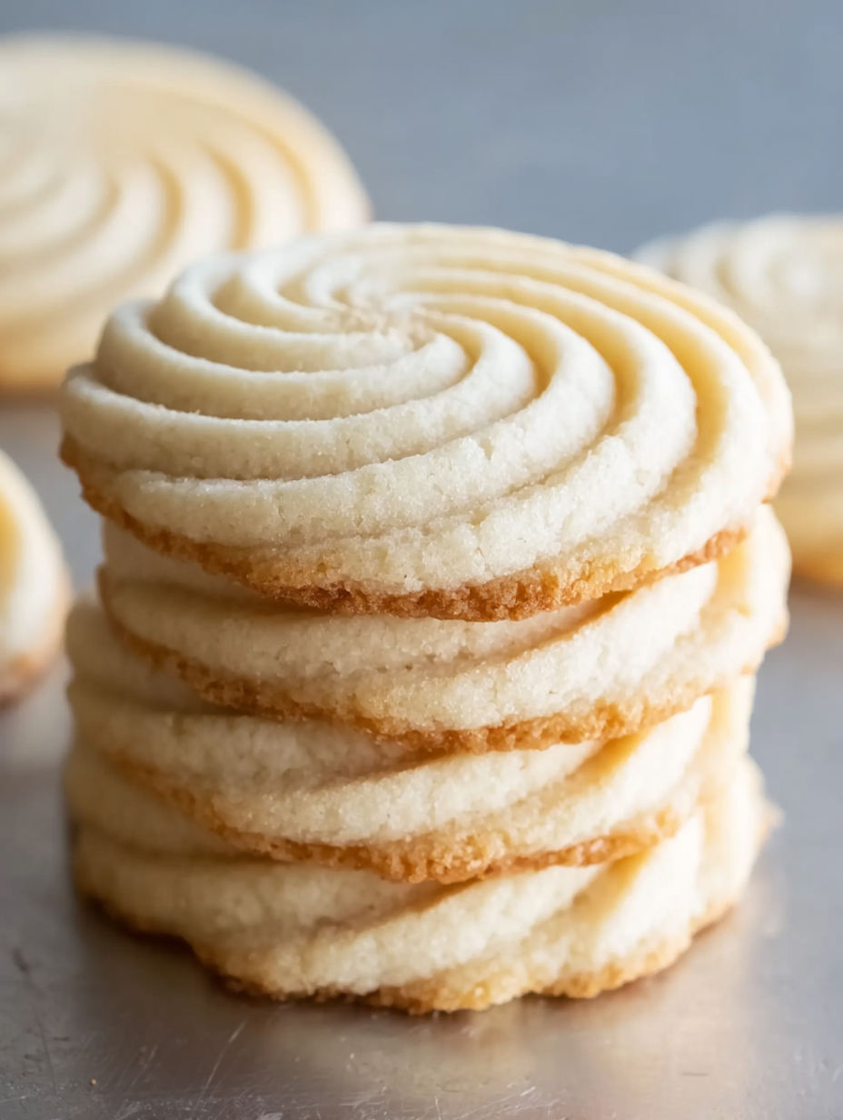 A stack of soft butter cookies.