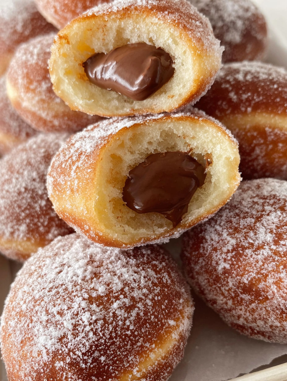 A close up of a chocolate covered donut.