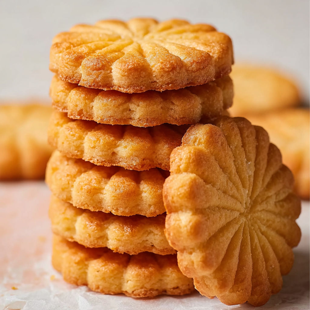 A stack of French salted butter cookies.