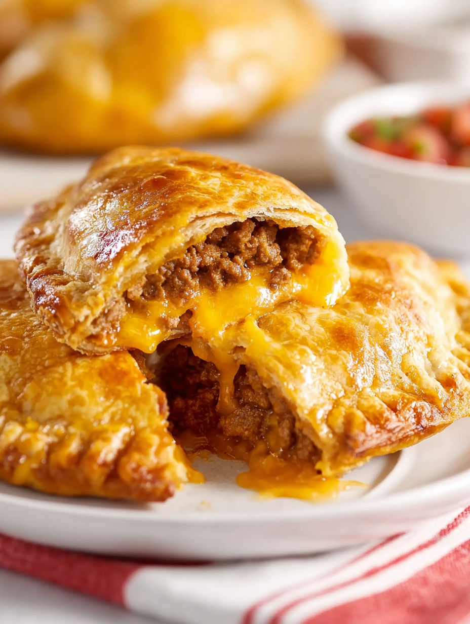 A close up of a delicious taco calzone.