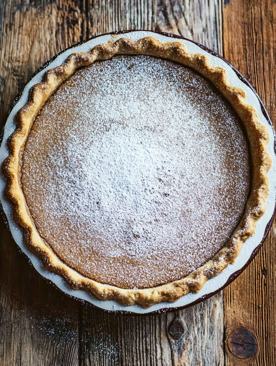 A pie with a brown crust and a yellow filling.