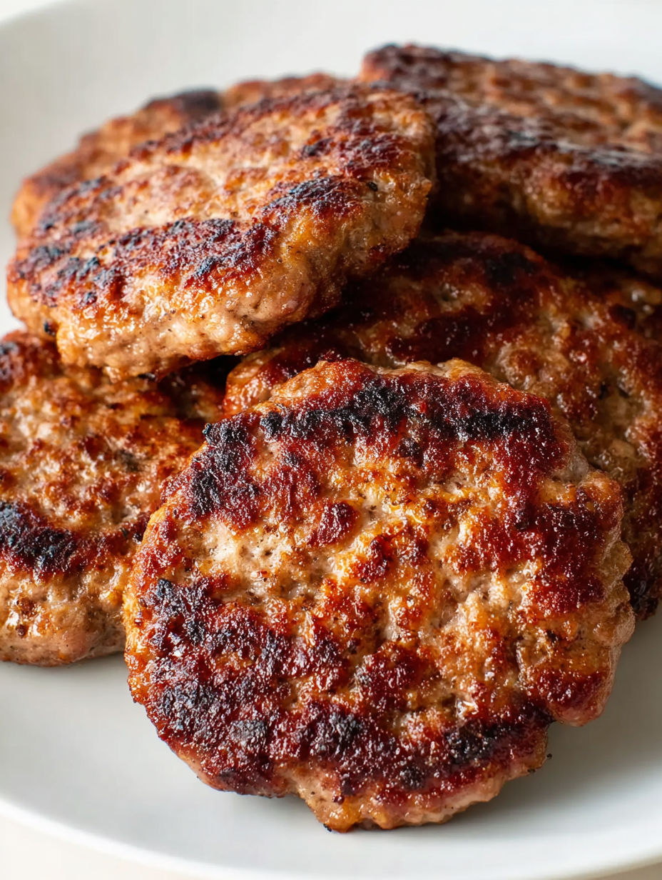 A plate of sausage patties.