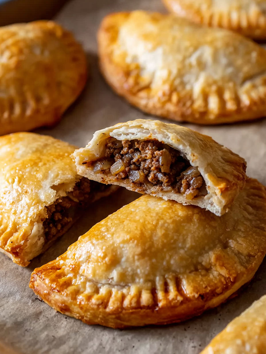 A close up of a pastry with a filling.