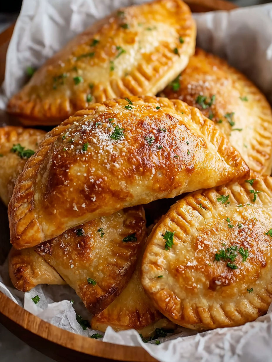 A plate of food with a green herb on top.