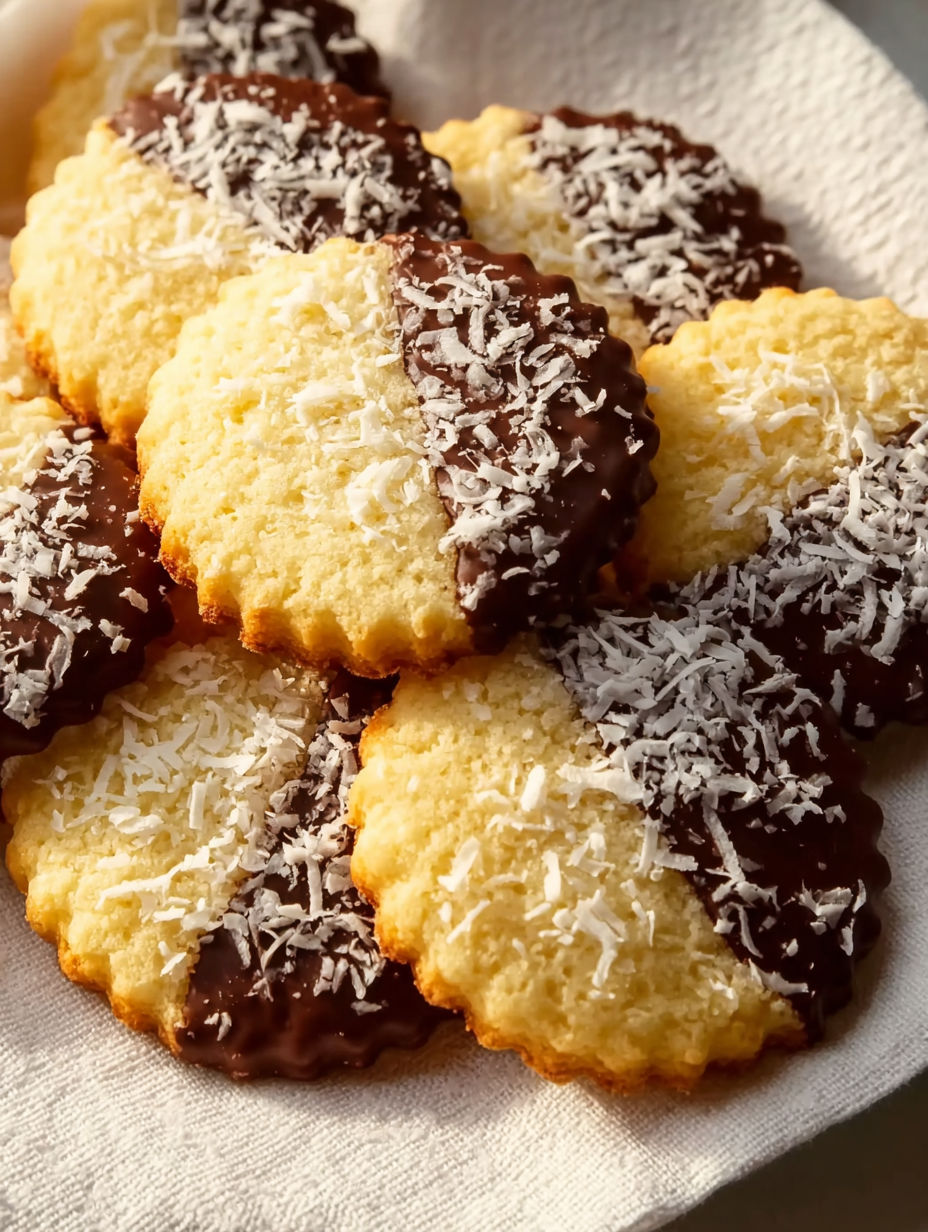 A plate of cookies with coconut on top.