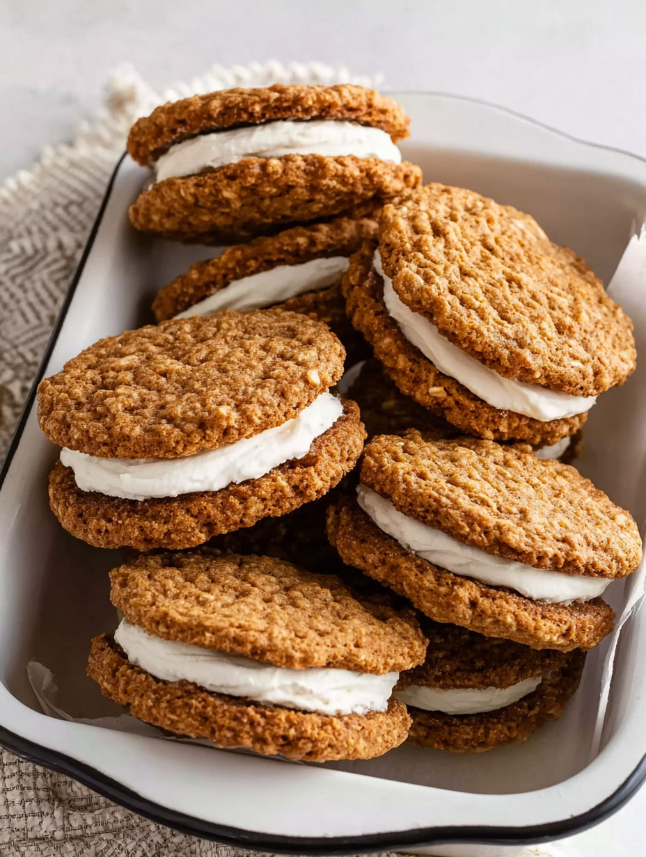 A plate of glutenfree oatmeal cream pies.