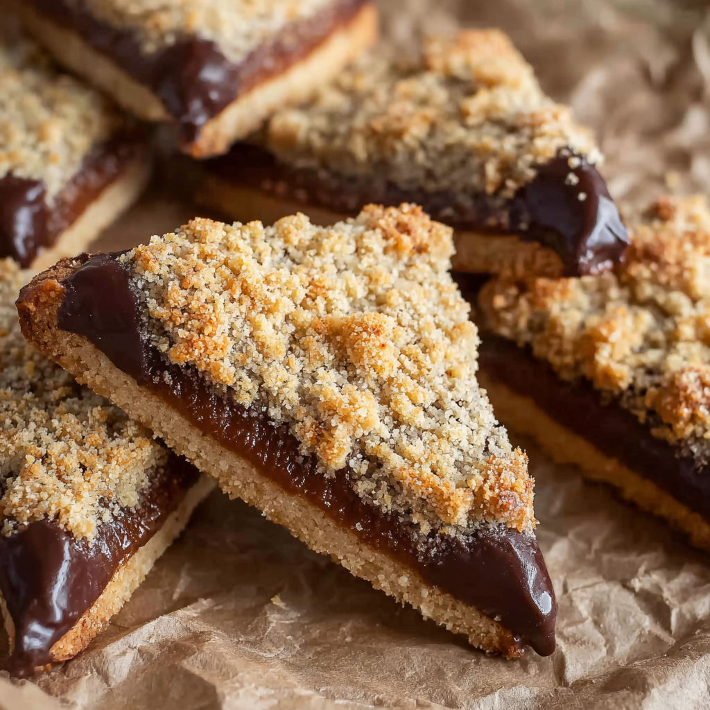 A close up of a chocolate covered cookie.