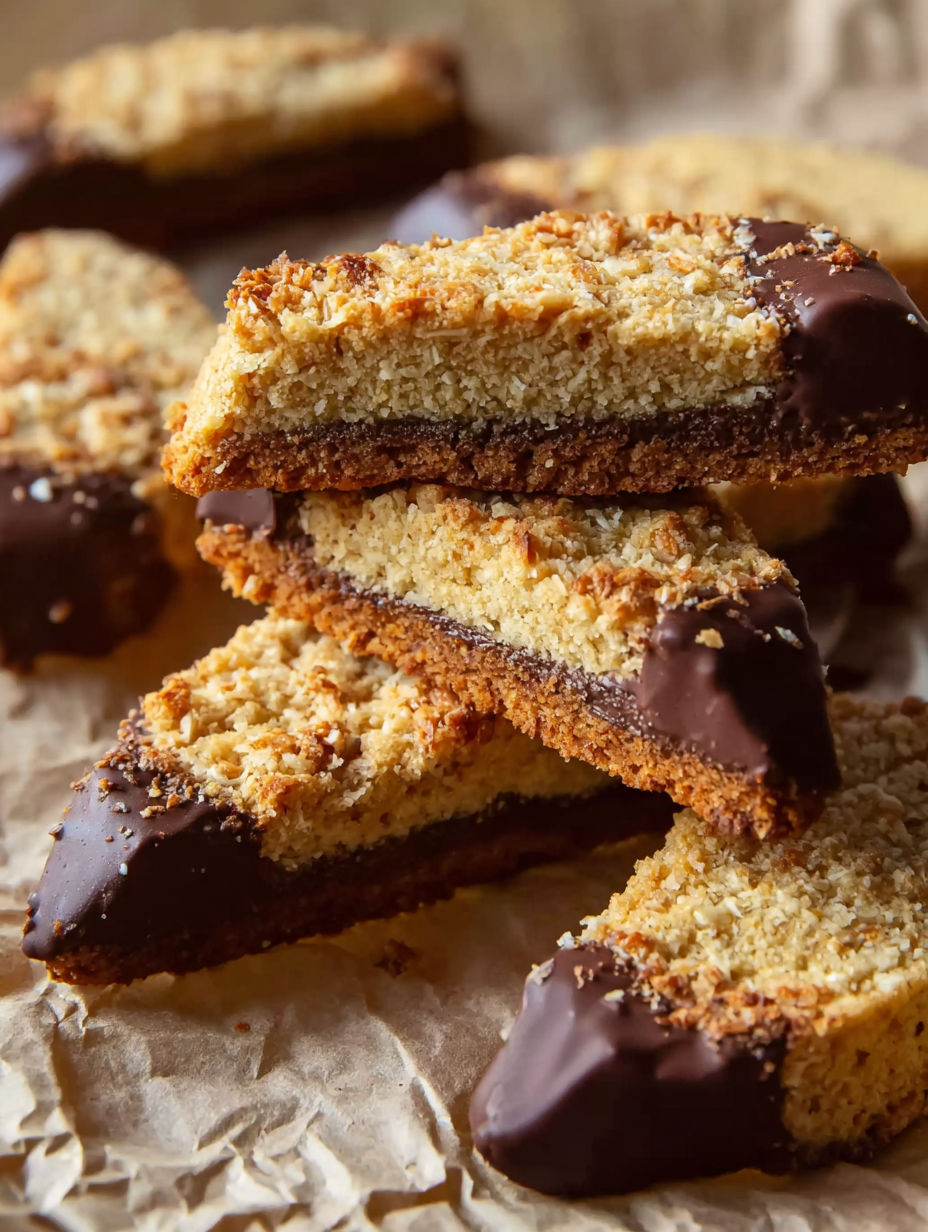 A stack of Nussecken cookies.