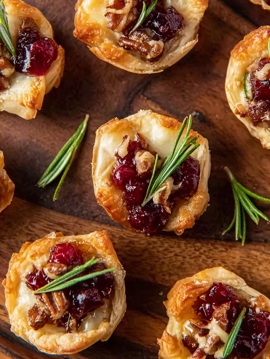A plate of Cranberry Brie Bites.