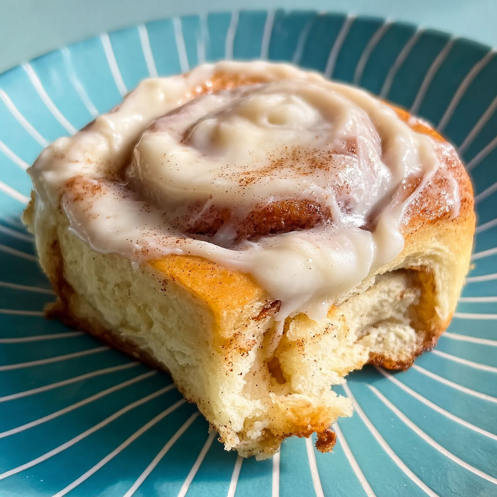 A plate with a piece of cinnamon roll.