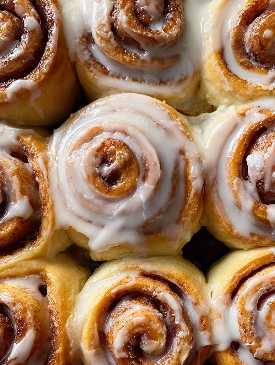 A stack of cinnamon rolls.