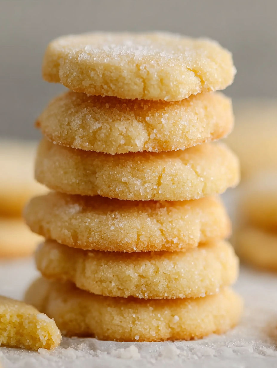 Stack of sugar cookies.