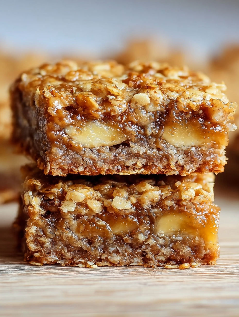 A close up of a banana and hafer cake.