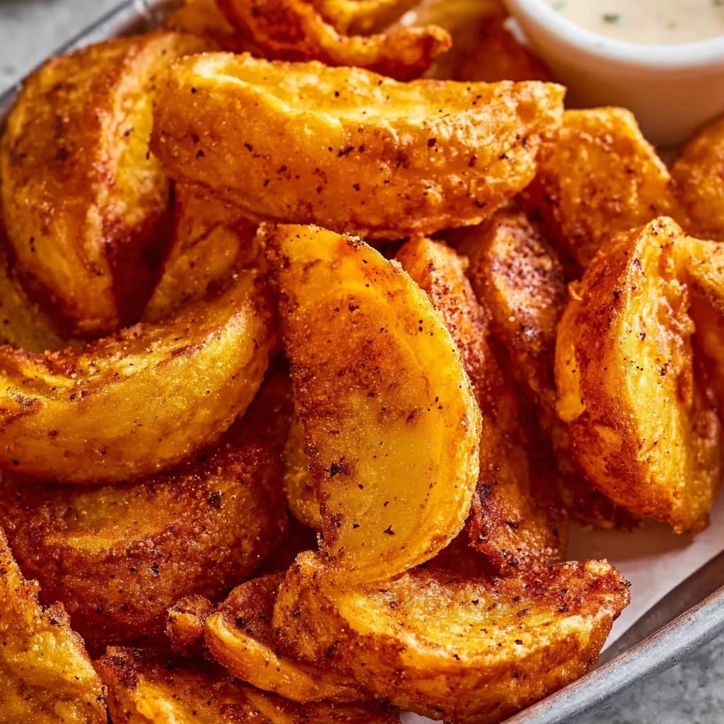 Crispy onion petals with a dip.