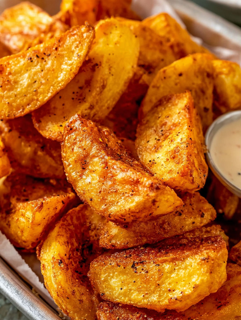 Crispy onion petals with a dip.