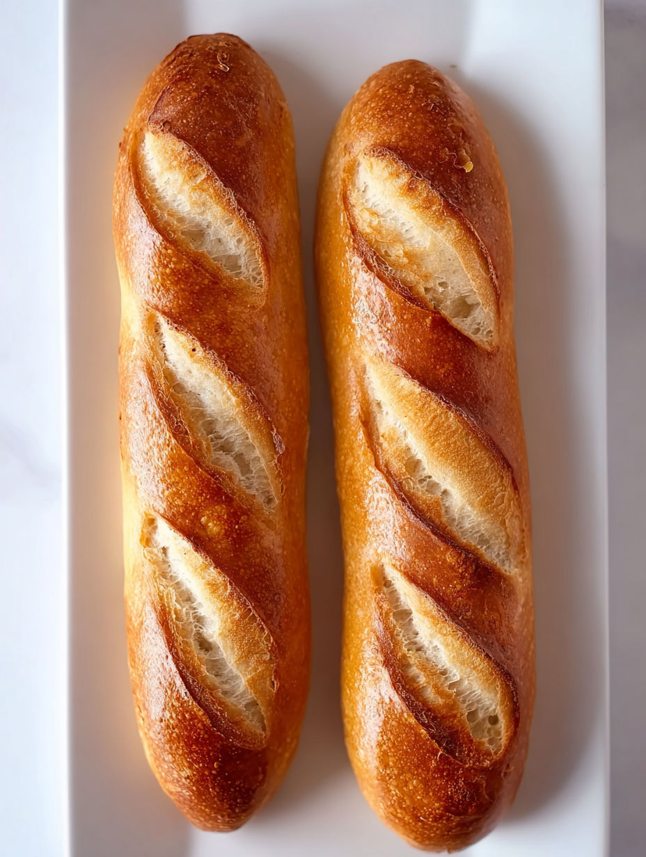 Two sauerteig sandwich rolls on a plate.