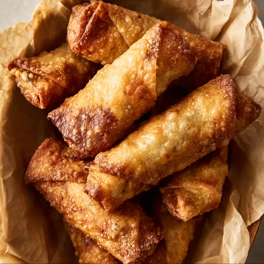 A basket of Philly cheesesteak egg rolls.
