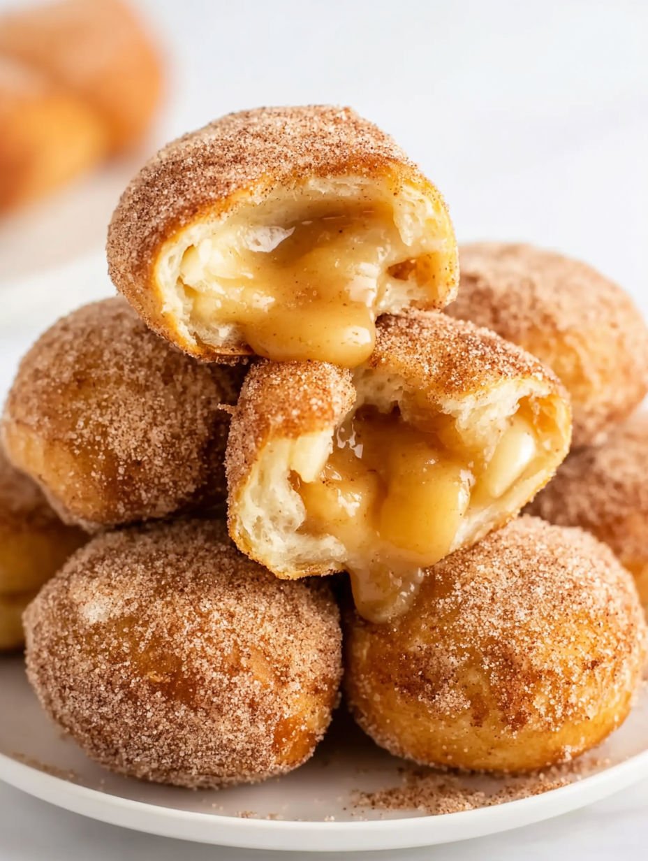 A stack of caramel apple pie bombs.