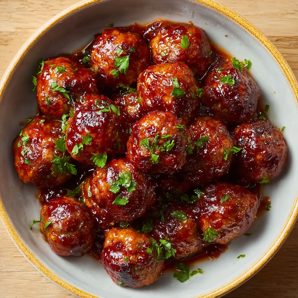 A bowl of meatballs in a brown sauce.
