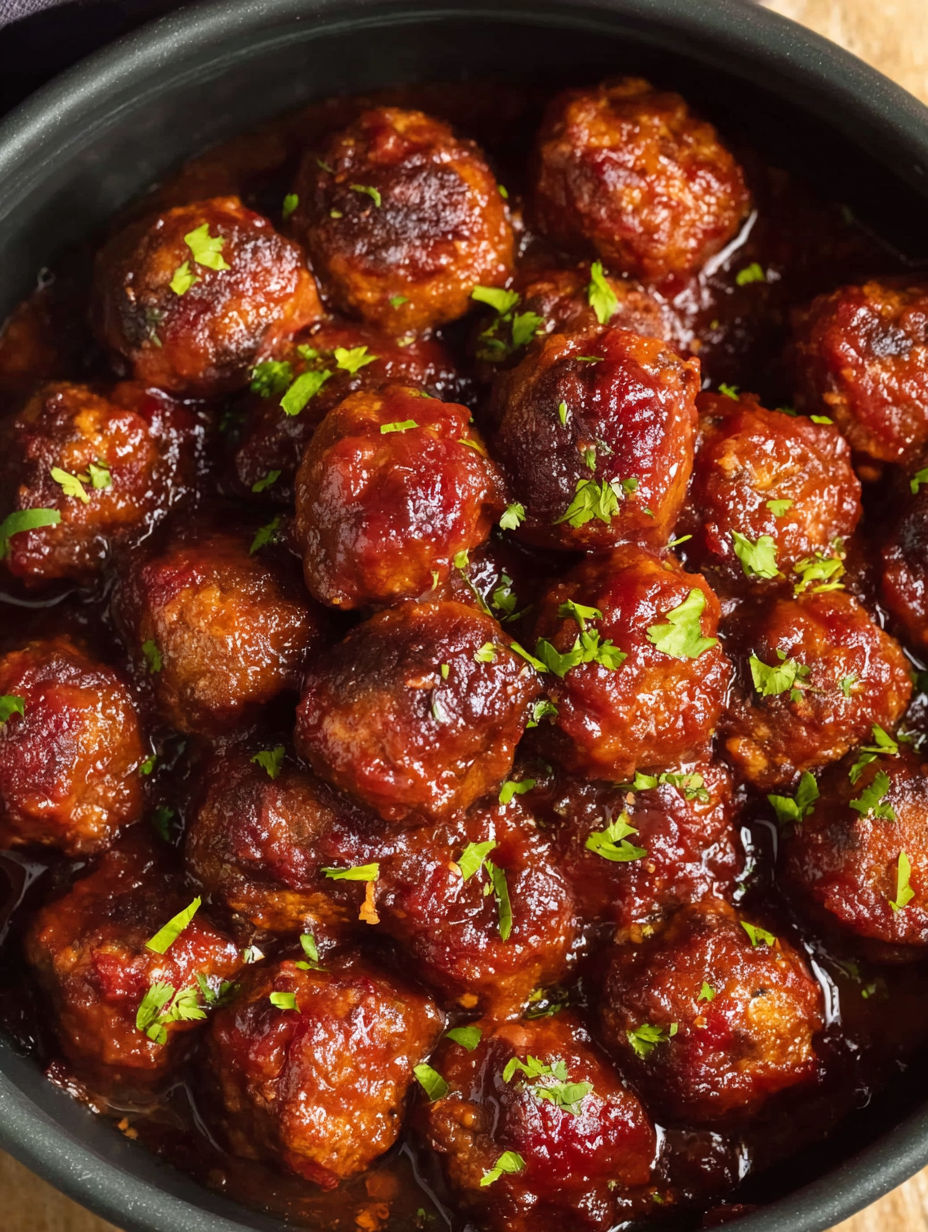 A bowl of cranberry-frikadellen.