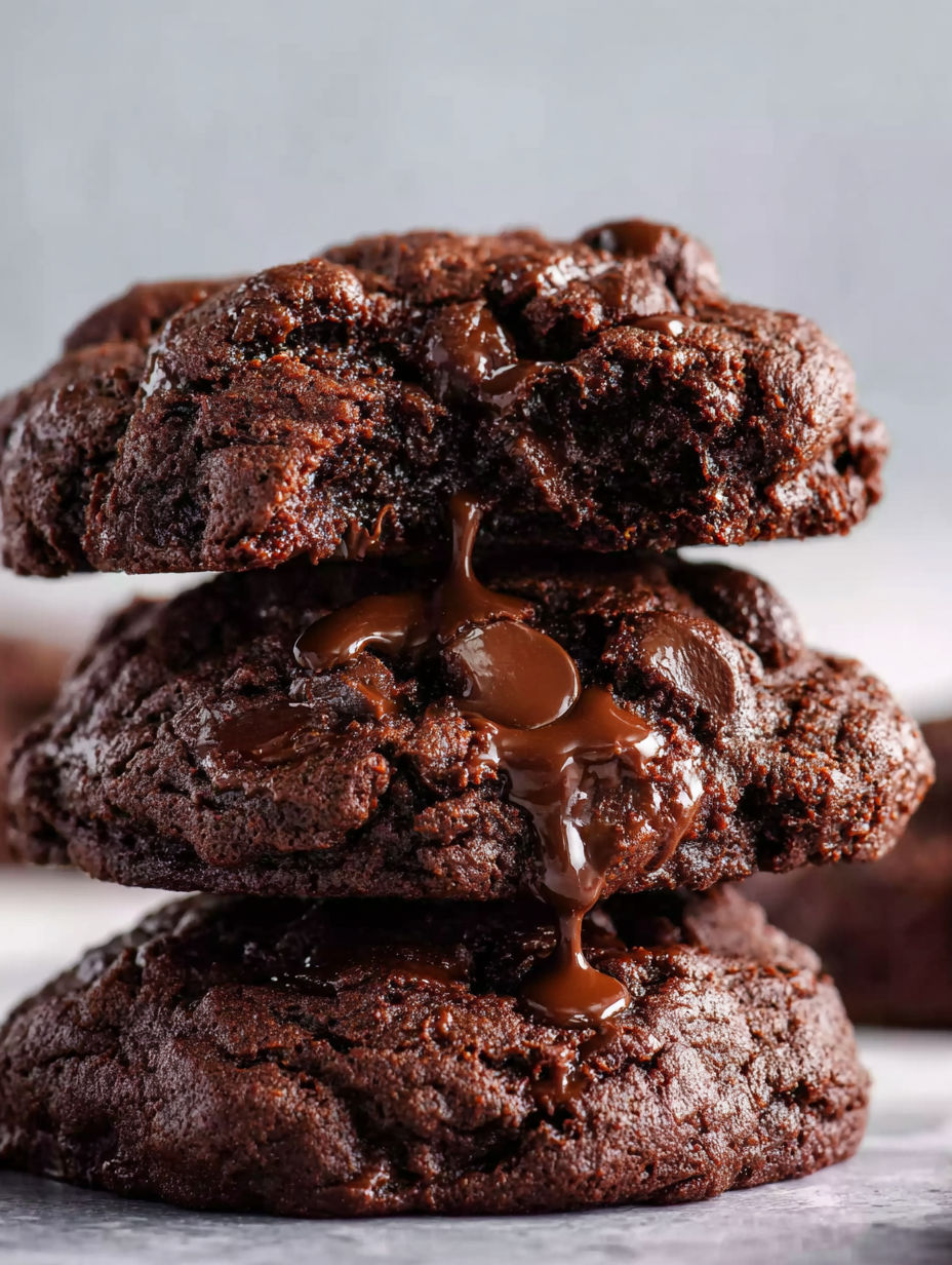 Chocolate drizzled on top of cookies.