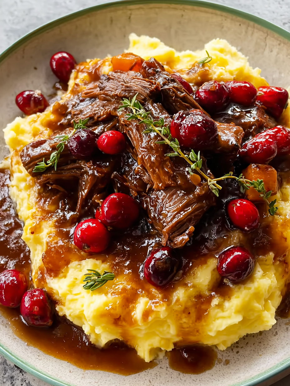 A plate of food with a sauce on top.