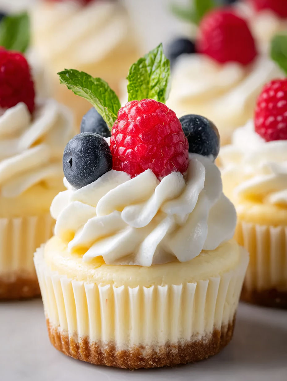 A cupcake with a raspberry on top.