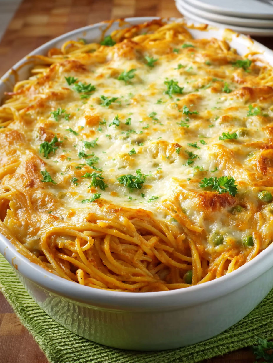 A dish of spaghetti with vegetables.