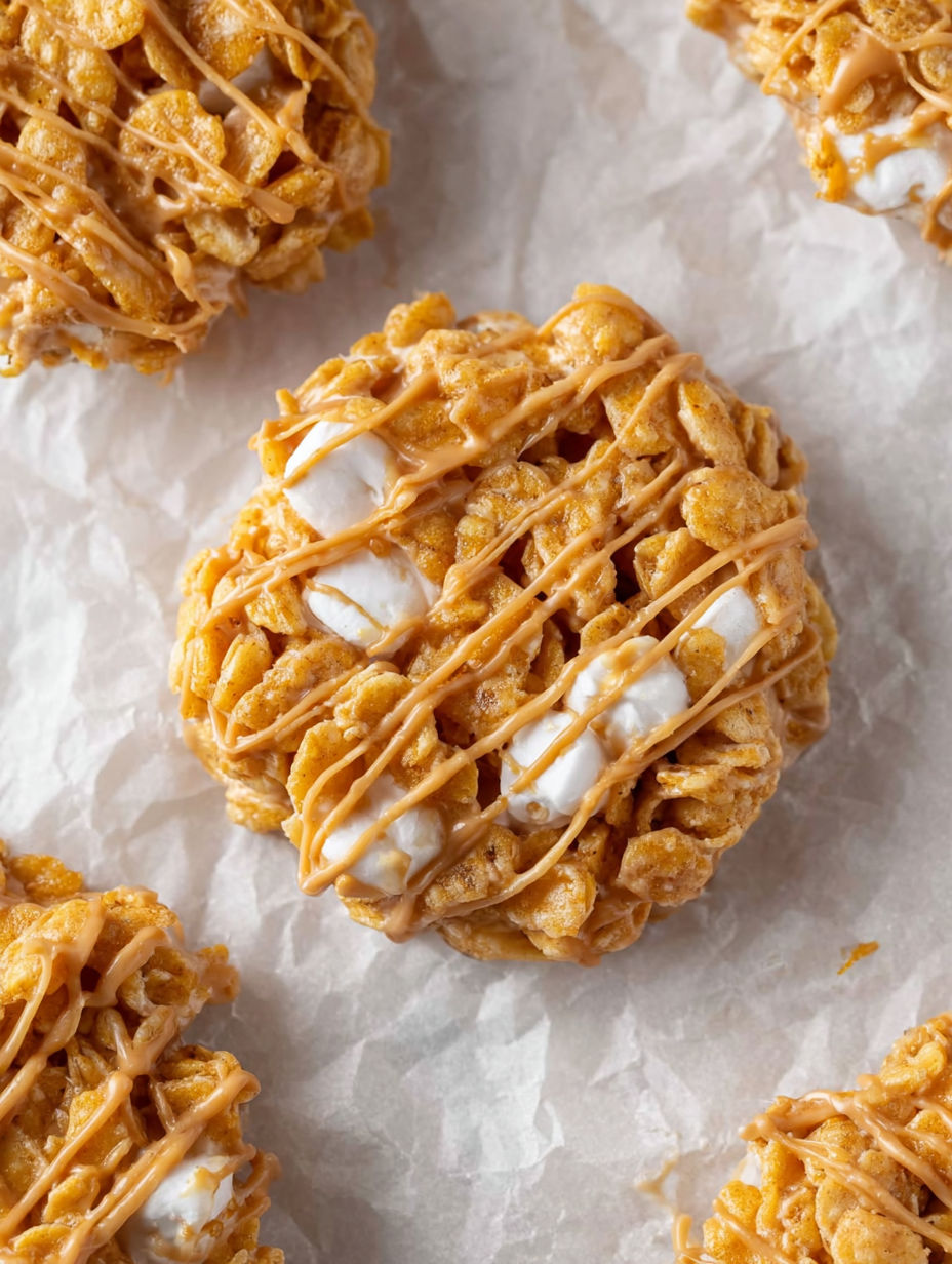 A close up of a cookie with marshmallows and peanut butter.