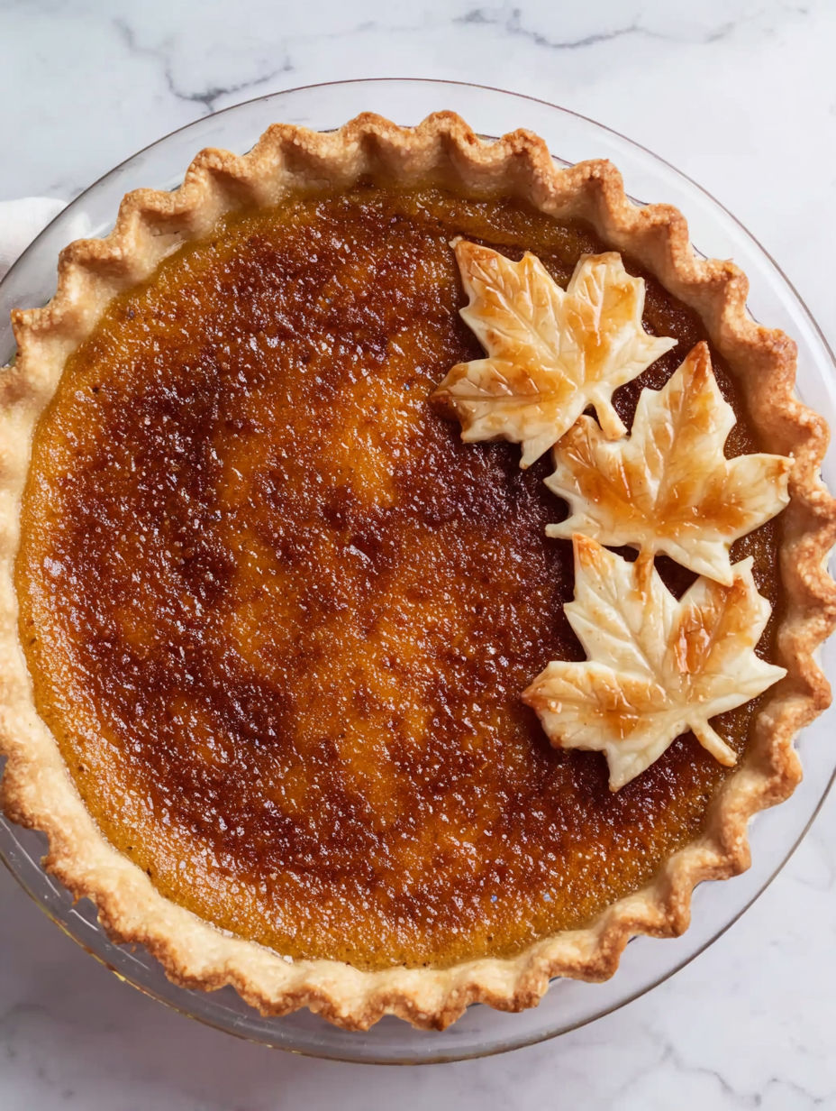 A slice of maple syrup pie.