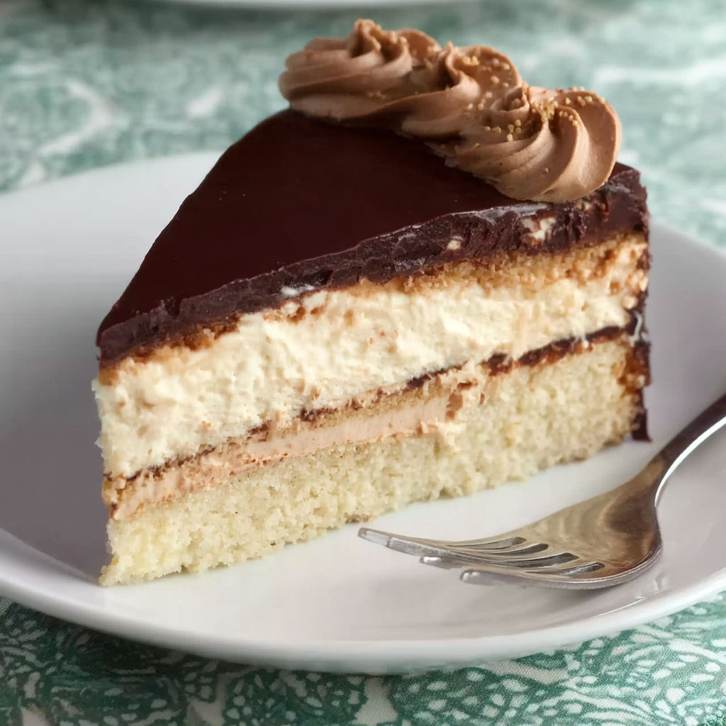 A slice of vogelmilch torte.