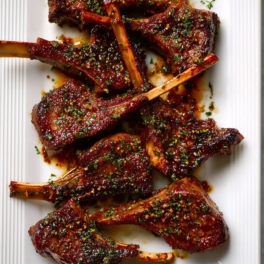 A plate of grilled meat with a sauce.