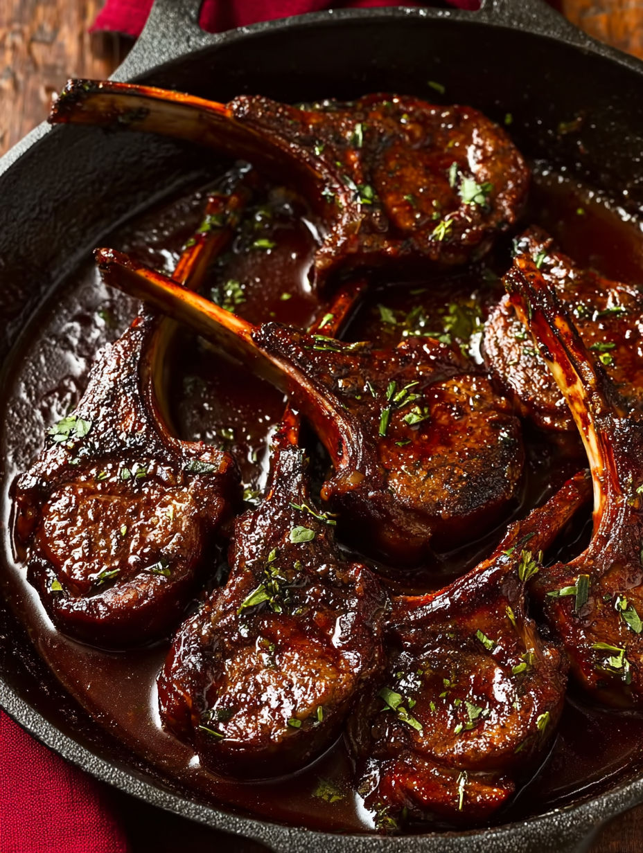 A pan of meat with bones in it.