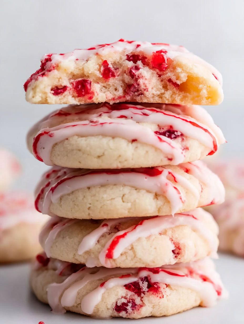 A stack of Mandel-Kirsch-Kekse cookies.