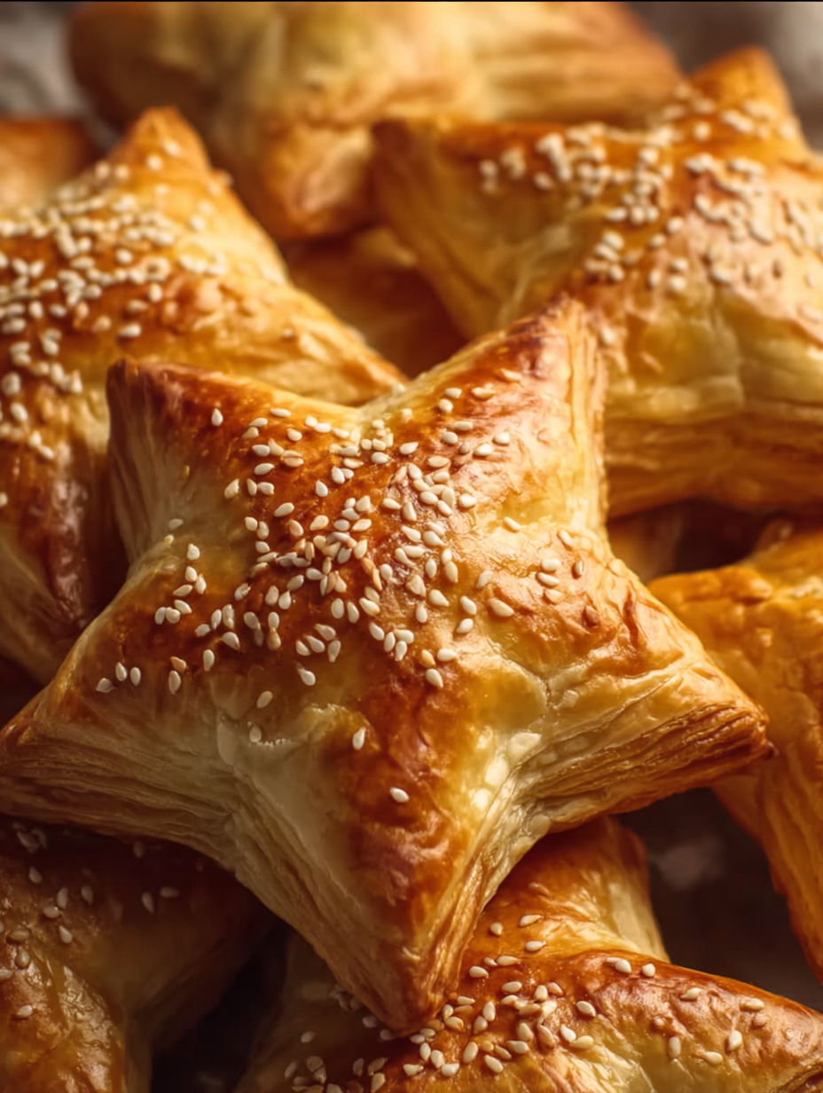 Blätterteig-Käse-Sterne.