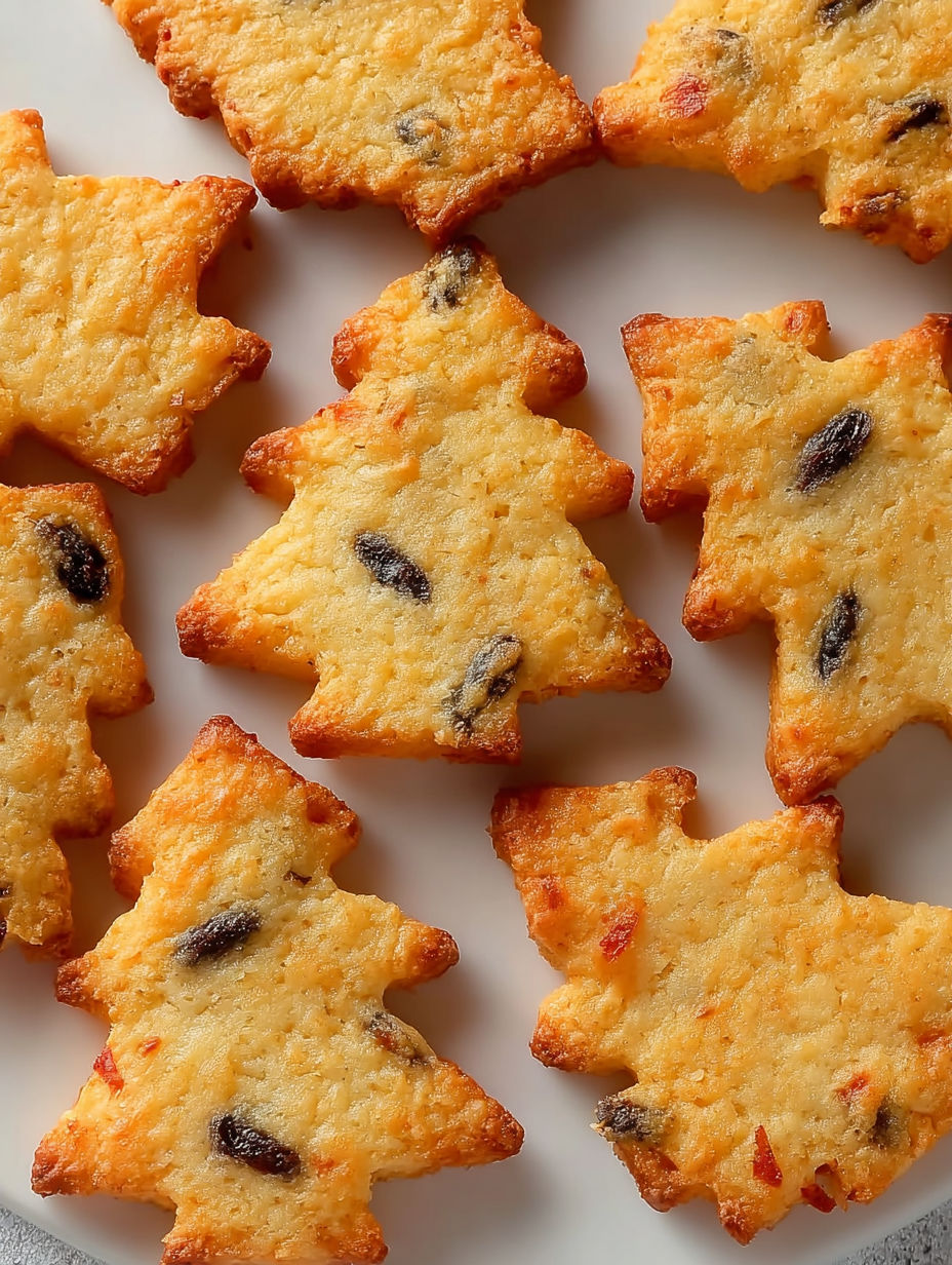 A plate of Käse-Oliven-Cracker cookies.