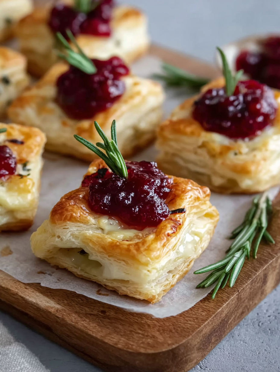 A plate of food with a pastry and a berry on top.
