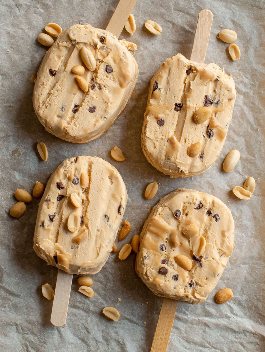 Four bars of chocolate and peanut butter.