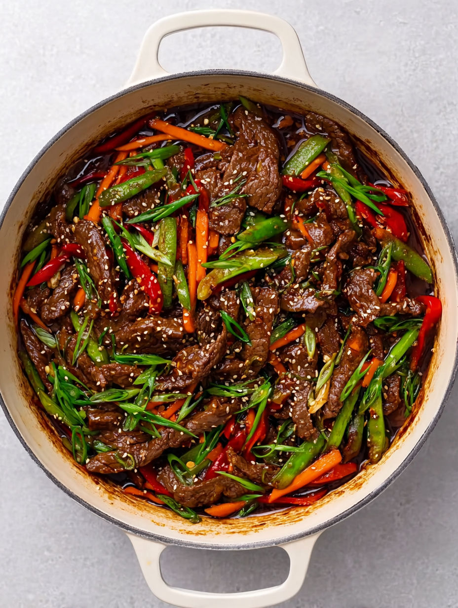 A bowl of meat and vegetables.