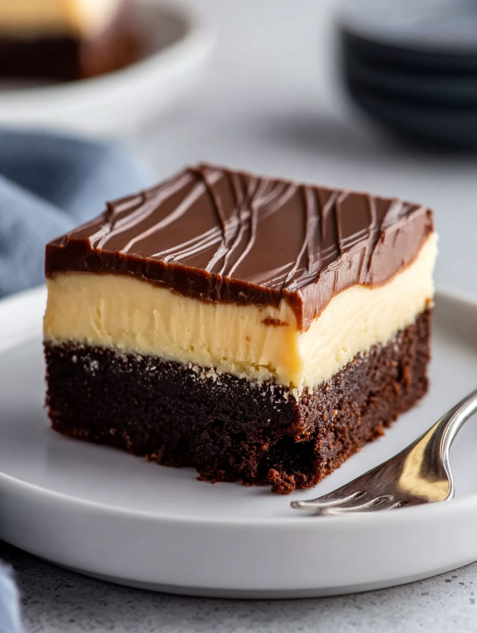 A slice of Baileys Brownies.